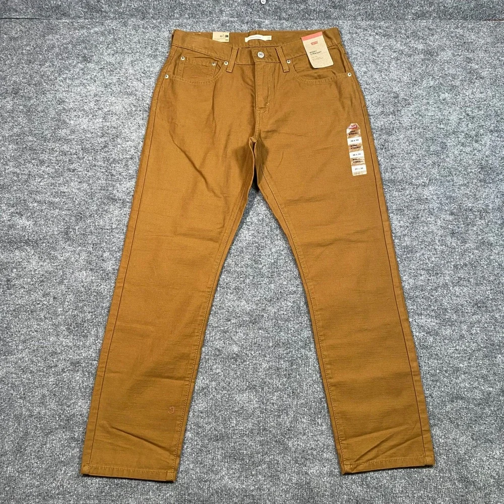 Levis Middy Straight Pants Mens 30x30 Brown Tobacco Mid Rise A46900384 NEW